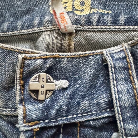 Tag Vintage Low Rise Straight Jeans Women's sz. 25 0 Blue Y2K 90s Retro - Picture 3 of 16